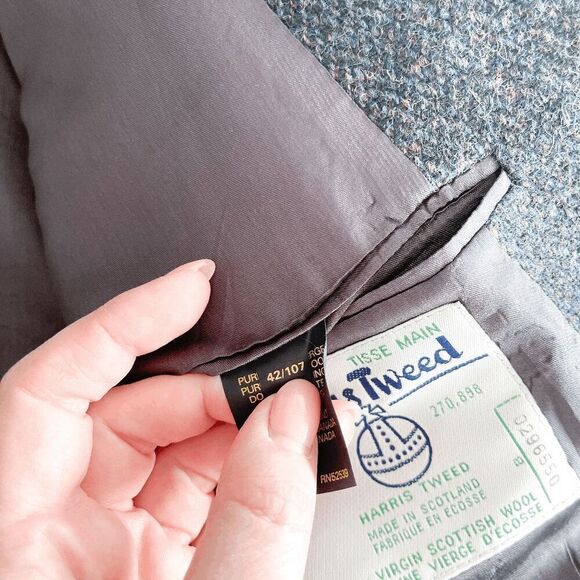 Harris Tweed Men's Single Breasted Wool Sport Coat Suit Jacket Blue Multi 42 Reg - Picture 5 of 10